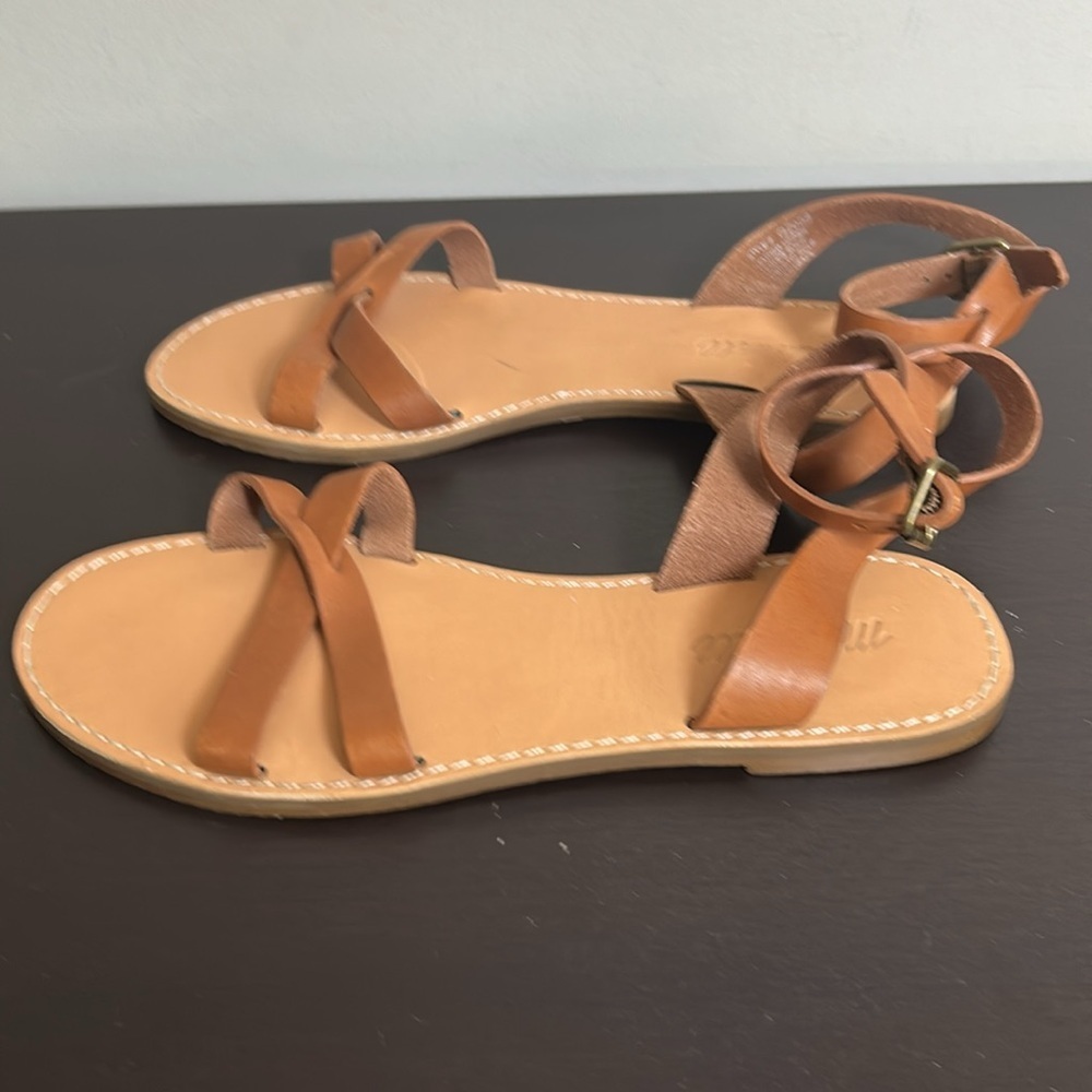 MADEWELL The Boardwalk Crisscross Sandal Brown Leather Brazil Sz 8 NEW - Picture 5 of 10